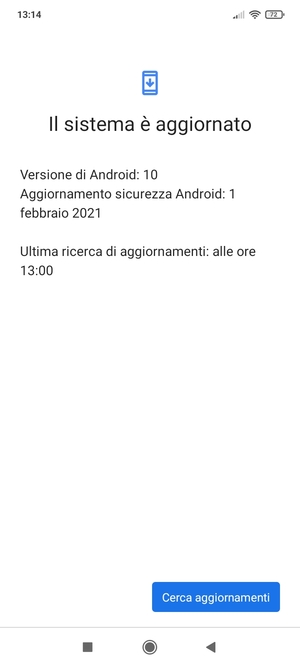 Se il tuo telefono è aggiornato, vedrai la seguente schermata