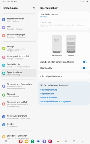 Wählen Sie Sperrbildschirmtyp