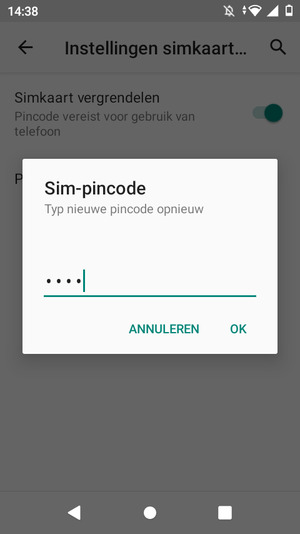 Bevestig uw nieuwe Sim-pincode en selecteer OK