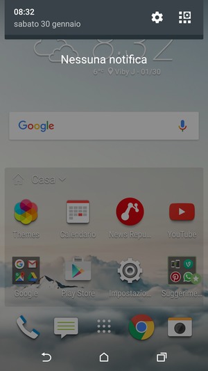 Scorri nuovamente verso il basso il menu in alto