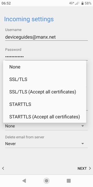 Select SSL/TLS