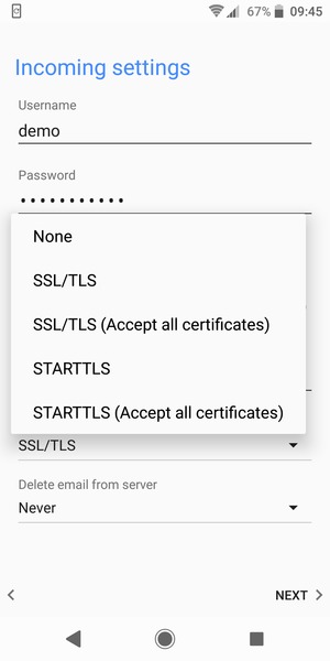 Select None and NEXT