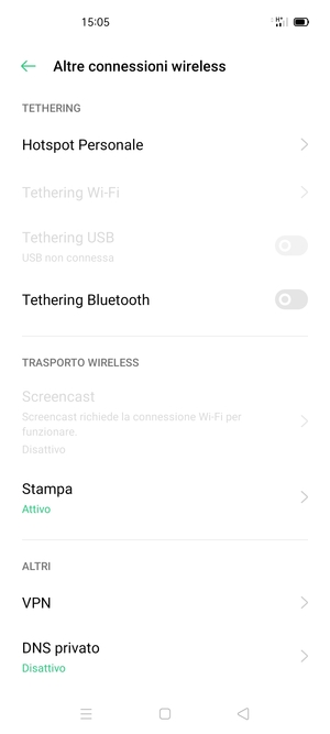 Seleziona Hotspot personale
