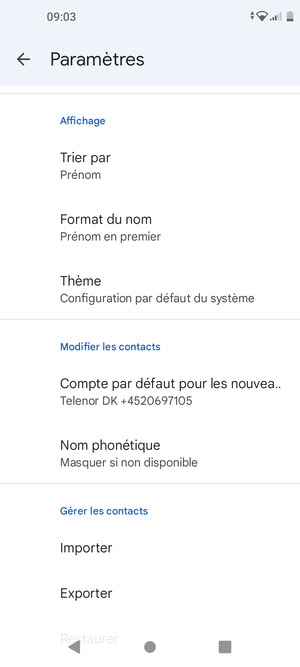 Faites défiler et sélectionnez Importer
