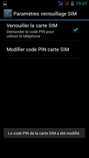 Le code PIN de votre carte SIM a été modifié