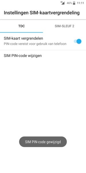 Uw SIM PIN-code is gewijzigd