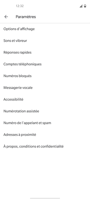 Sélectionnez Messagerie vocale