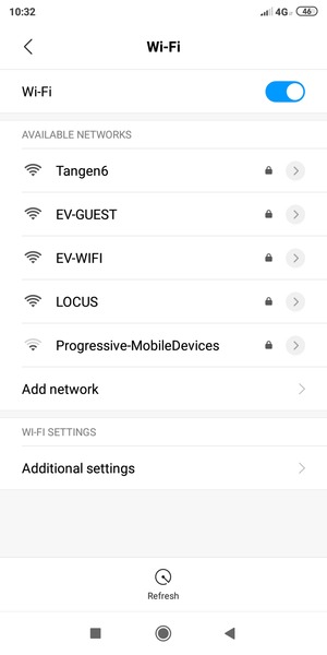Select the wireless network you want to connect to