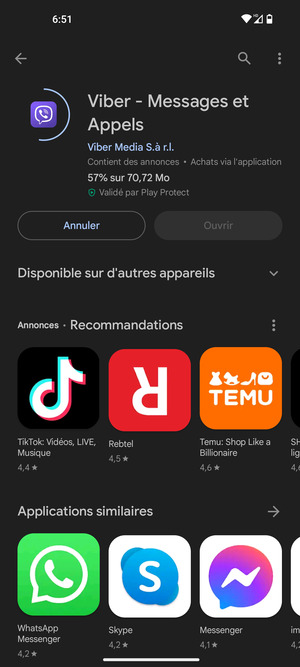 Veuillez attendre la fin de la procédure d'installation