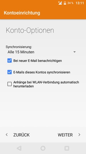 Wählen Sie WEITER