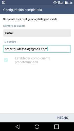 Déle a su cuenta un nombre y escriba su nombre. Seleccione HECHO