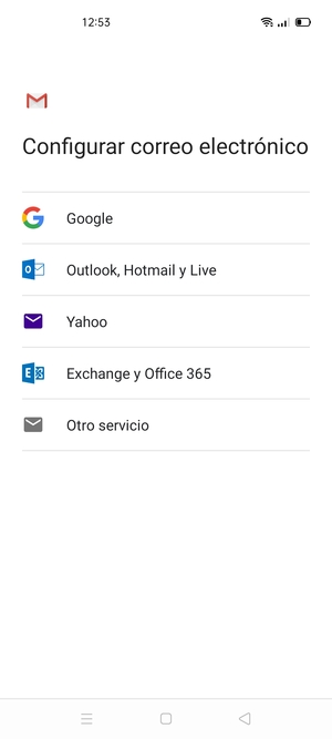 Seleccione Exchange y Office 365