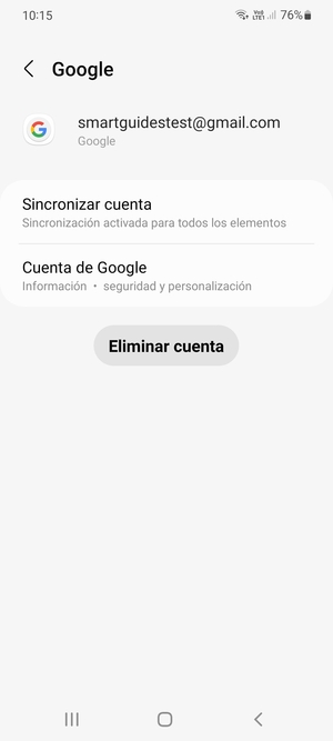 Seleccione Sincronizar cuenta