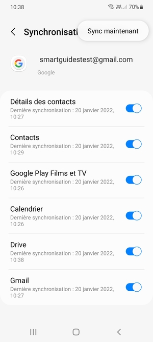Sélectionnez Sync maintenant