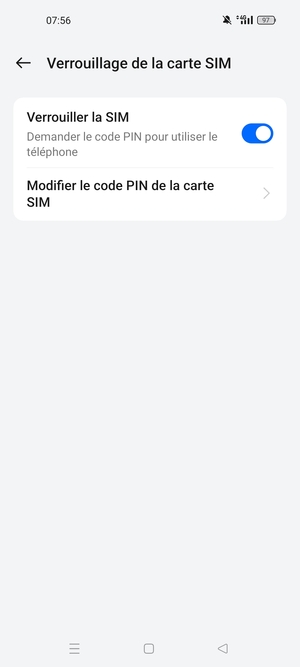 Sélectionnez Modifier le code PIN de la carte SIM