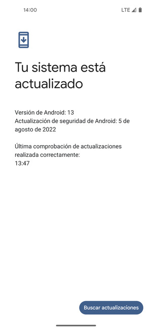 Si su teléfono está actualizado, verá la siguiente pantalla