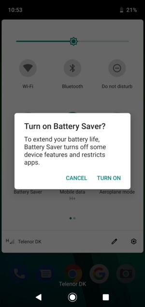 Select TURN ON