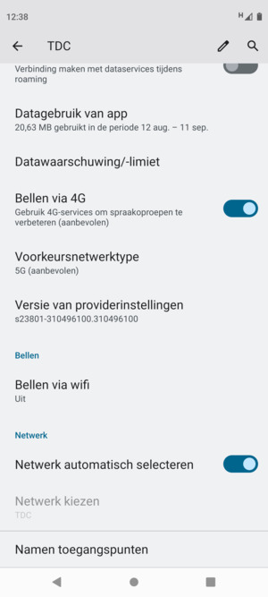 Scroll naar en selecteer Namen toegangspunten