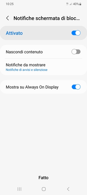 Seleziona le opzioni preferita e poi Fatto