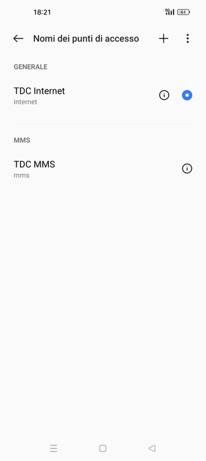 Seleziona il tasto Menu