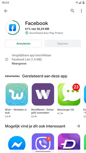 Wacht tot het installatieproces beëindigd is