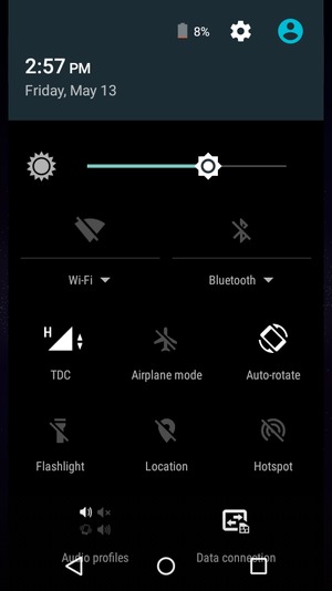 Adjust brightness to the required level