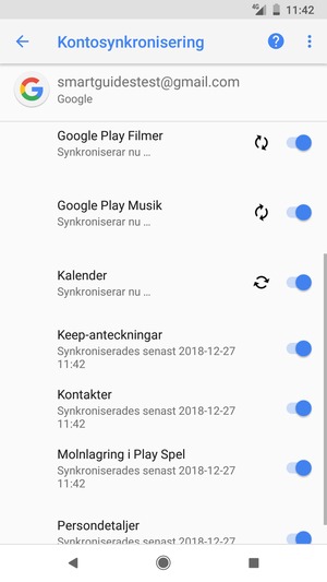 Dina kontakter från Google kommer nu att synkroniseras med din telefon