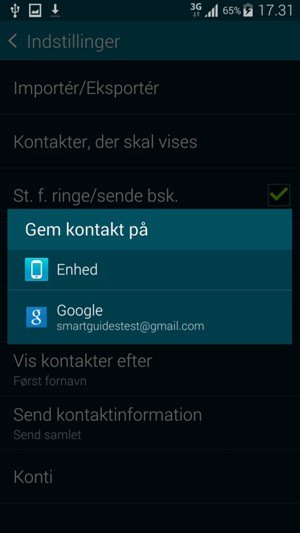 Vælg din Google-konto