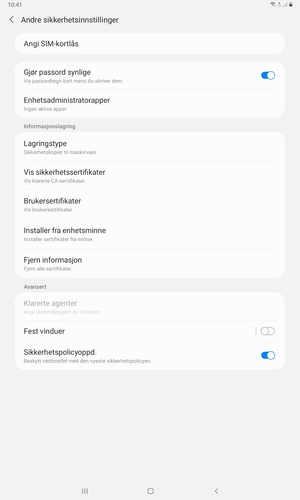 Velg Angi SIM-kortlås