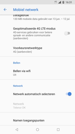 Scroll naar en selecteer Namen toegangspunten