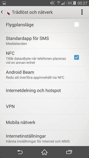 Välj Internetdelning och hotspot