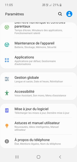 Faites défiler et sélectionnez Mise à jour du logiciel