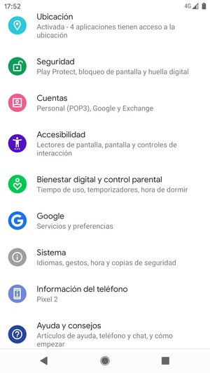 Desplácese y seleccione Sistema