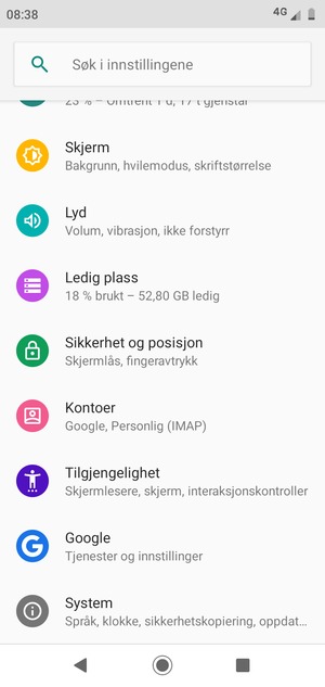 Bla til og velg Kontoer