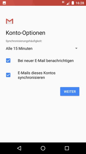 Wählen Sie WEITER