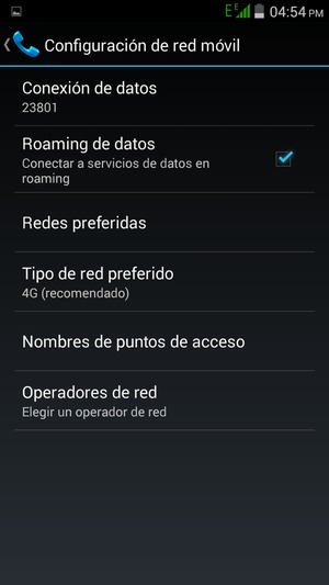 Activar o desactivar Roaming de datos