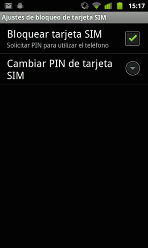 Seleccione Cambiar PIN de la tarjeta SIM