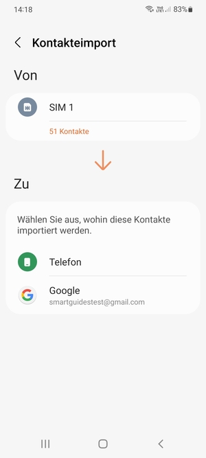 Wählen Sie Google