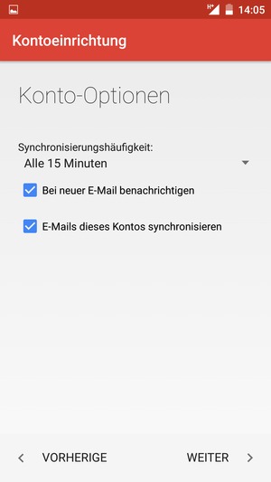 Wählen Sie WEITER