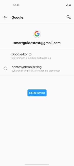 Vælg Kontosynkronisering