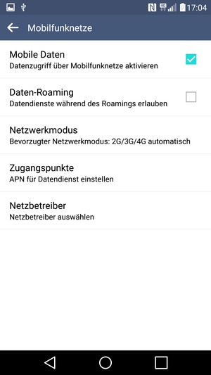 Wählen Sie Netzwerkmodus