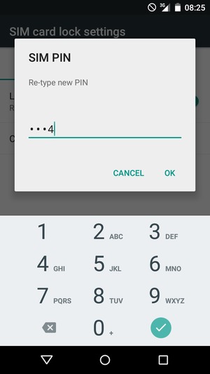 Confirm your new SIM PIN and select OK
