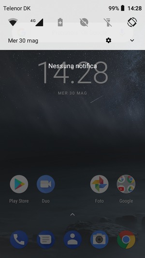 Scorri nuovamente verso il basso il menu in alto