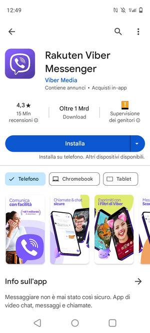 Seleziona Installa