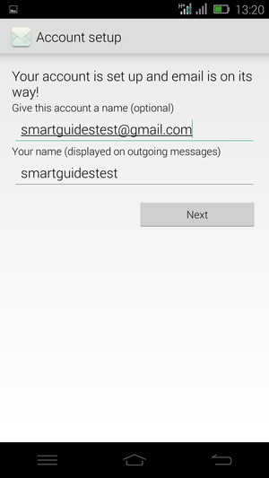 Give your account a name and enter your name. Select Next