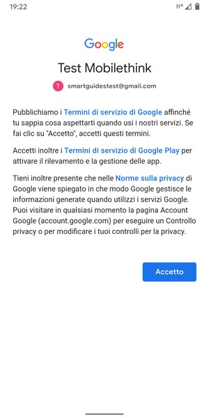 Seleziona Accetto