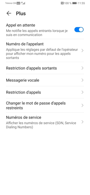Sélectionnez Messagerie vocale