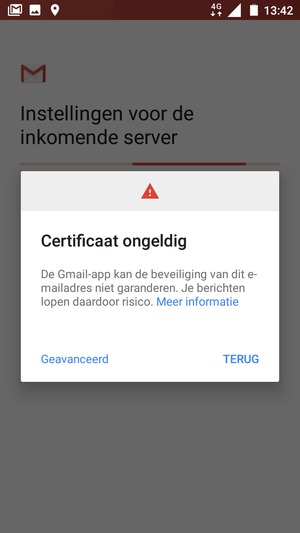 Selecteer TERUG