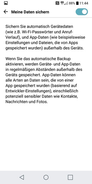 Wählen Sie die Zurück-Taste