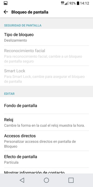 Seleccione Tipo de bloqueo
